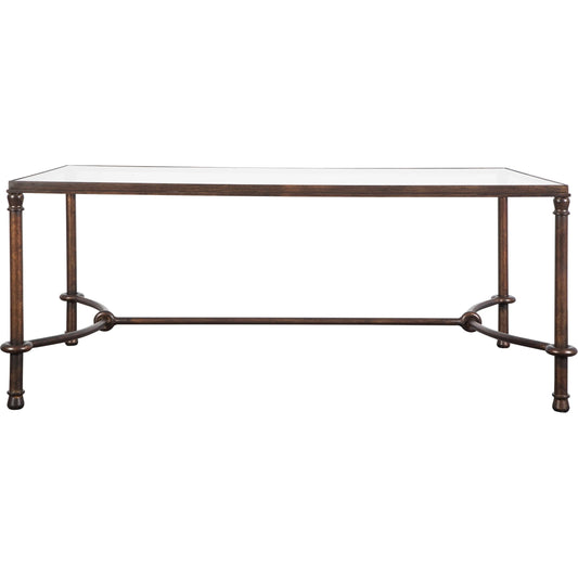 001 S-252991 | Primary Silo | Warring Iron Coffee Table by Uttermost in iron. Made from metal, tempered glass in a cottage & farmhouse style.