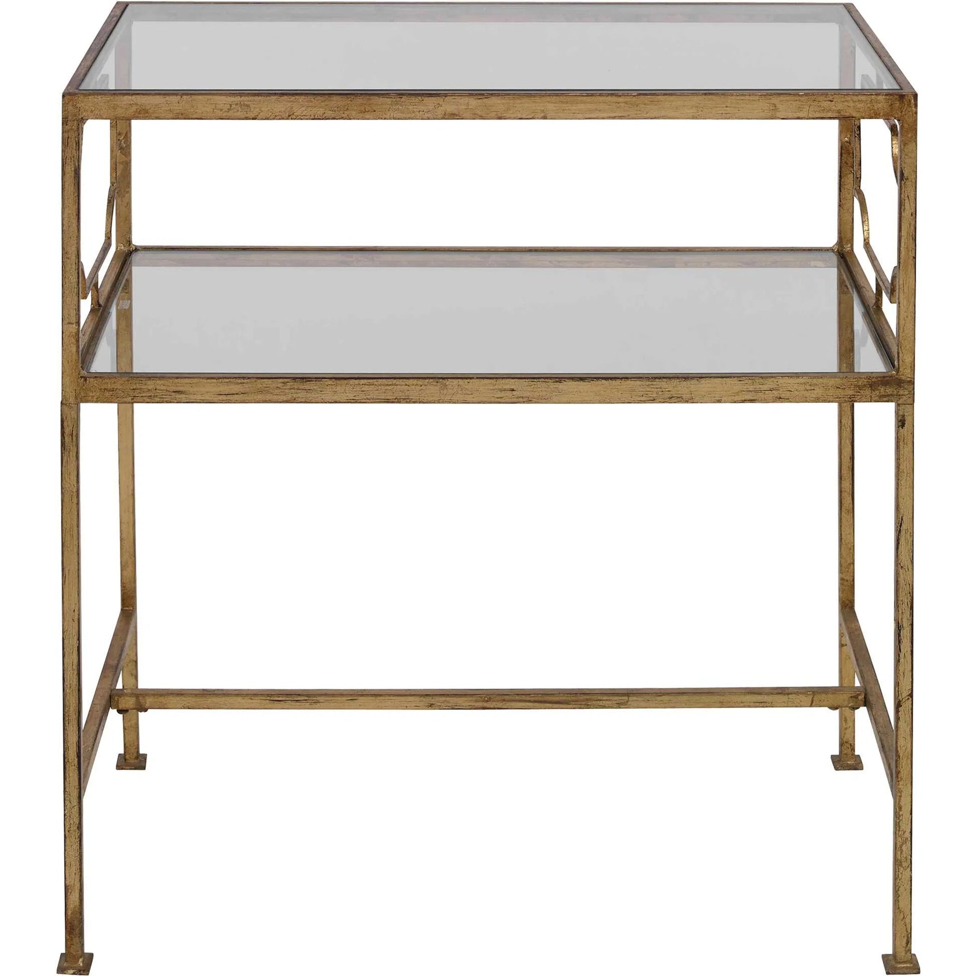 Genell Side Table by Uttermost. Made from metal, tempered glass in a modern style.