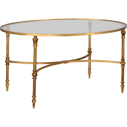 Vitya Glass Coffee Table by Uttermost. Made from metal, tempered glass in a modern style.