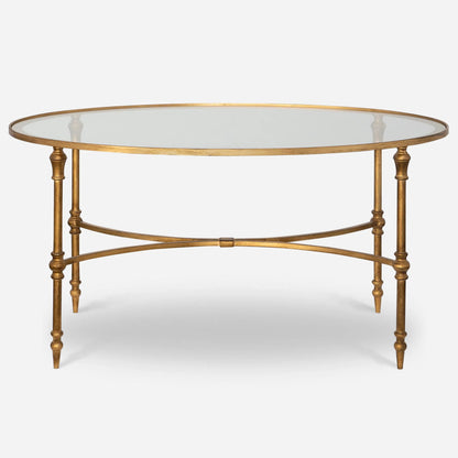 Vitya Glass Coffee Table by Uttermost. Made from metal, tempered glass in a modern style.