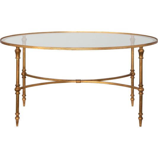 Vitya Glass Coffee Table by Uttermost. Made from metal, tempered glass in a modern style.