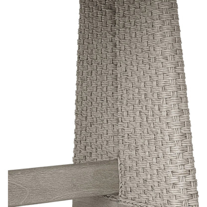 Harbor Herringbone Indoor/Outdoor Dining Table by Uttermost in brown, woodtone and mahogany. Made from mahogany wood, wicker k-twisted 4.5mm cream white in a unique style.