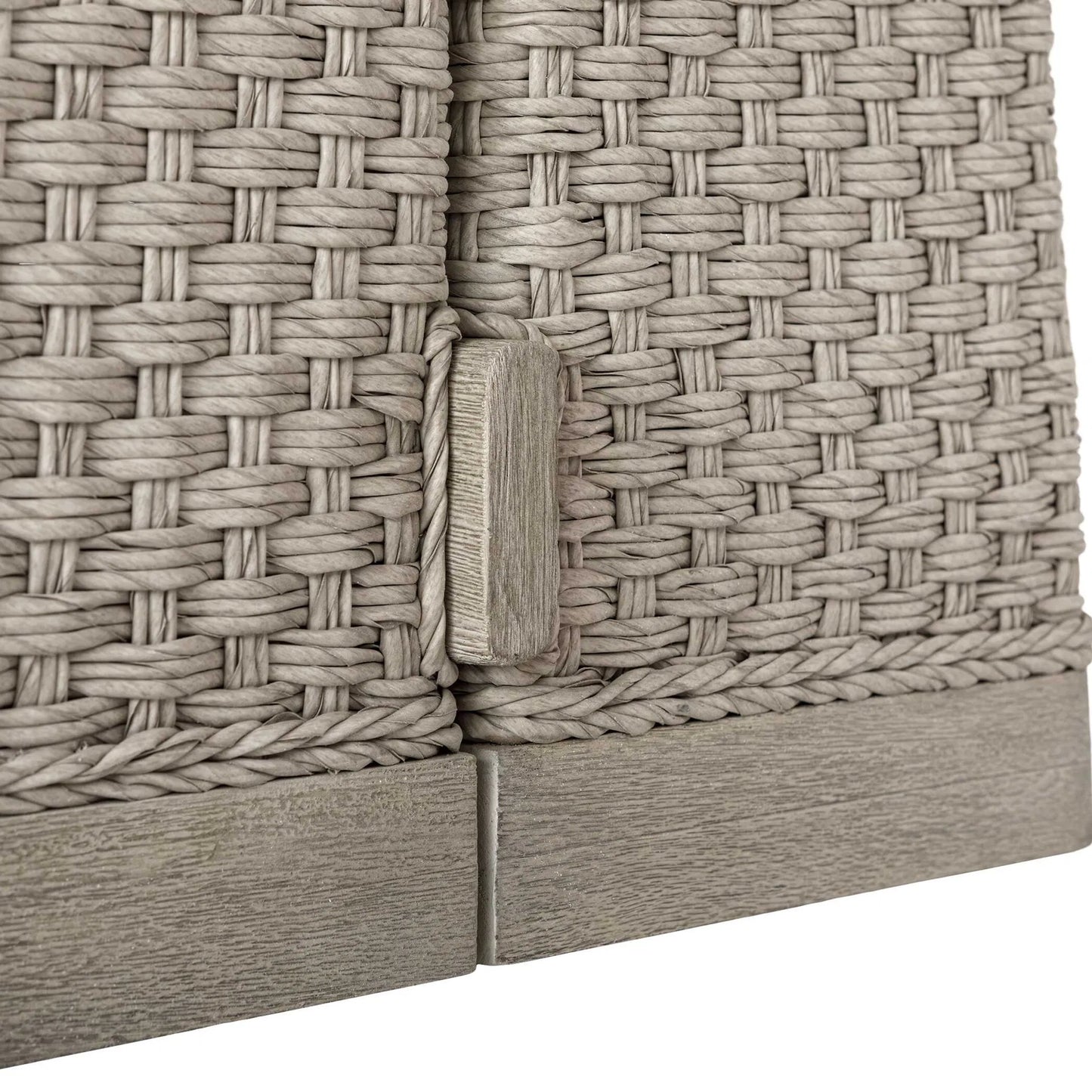 007 SI-2630763 | Unknown | Harbor Herringbone Indoor/Outdoor Dining Table by Uttermost in brown, woodtone and mahogany. Made from mahogany wood, wicker k-twisted 4.5mm cream white in a unique style.
