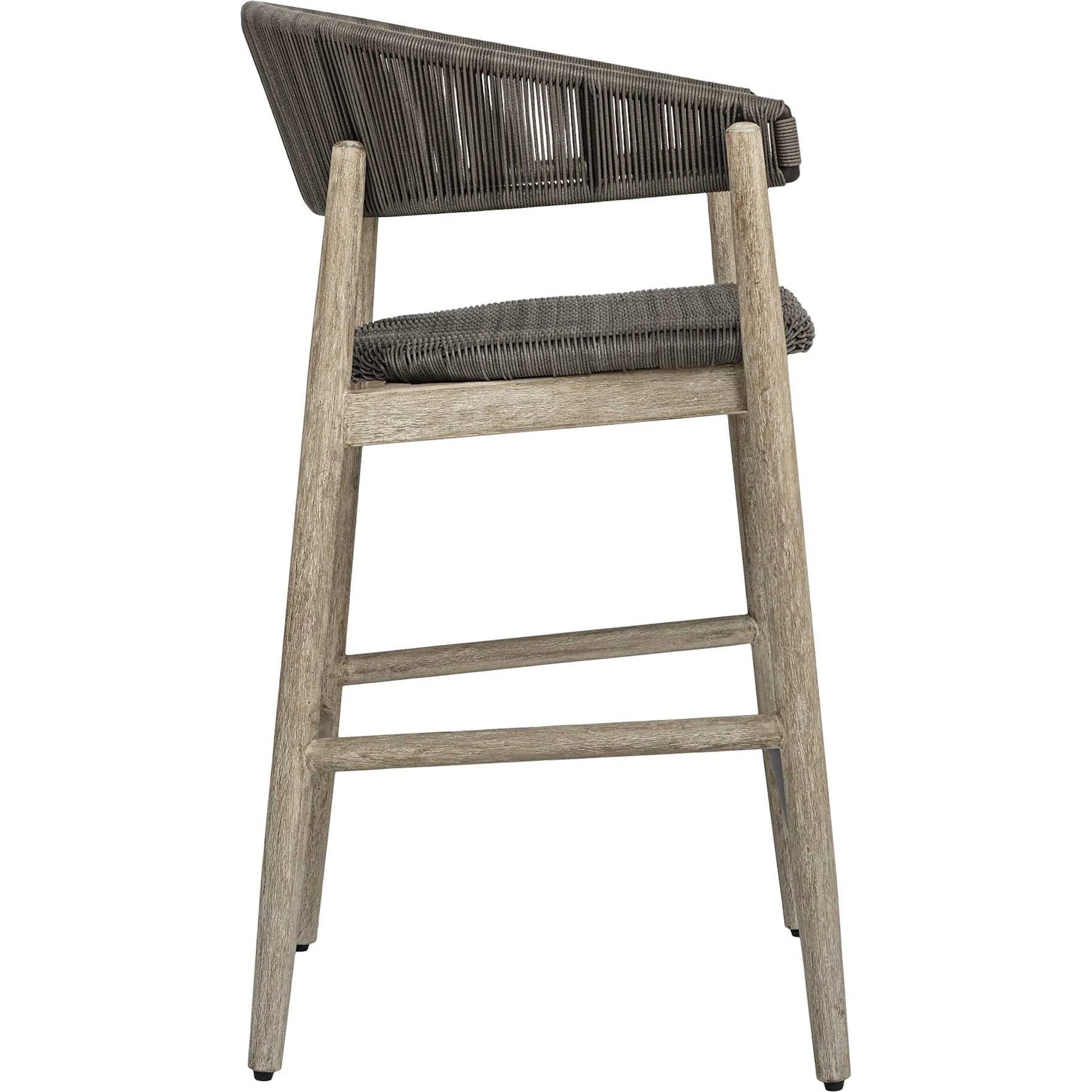 Dermott Indoor/Outdoor Counter Stool by Uttermost in brown and mahogany. Made from mahogany wood, wicker k-rod tera brown 3mm in a unique style.
