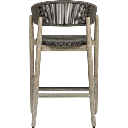 Dermott Indoor/Outdoor Counter Stool by Uttermost in brown and mahogany. Made from mahogany wood, wicker k-rod tera brown 3mm in a unique style.