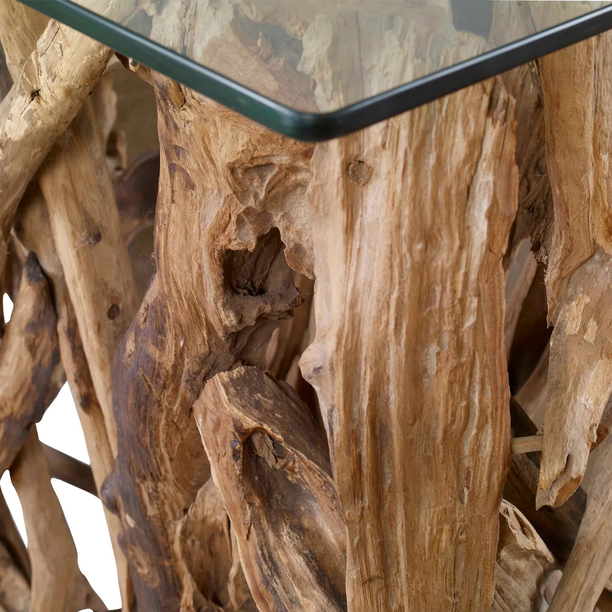 Teak Wood Console by Uttermost in teak. Made from wood, glass in a cottage & farmhouse style.