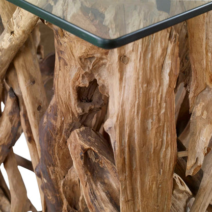 Teak Wood Console by Uttermost in teak. Made from wood, glass in a cottage & farmhouse style.