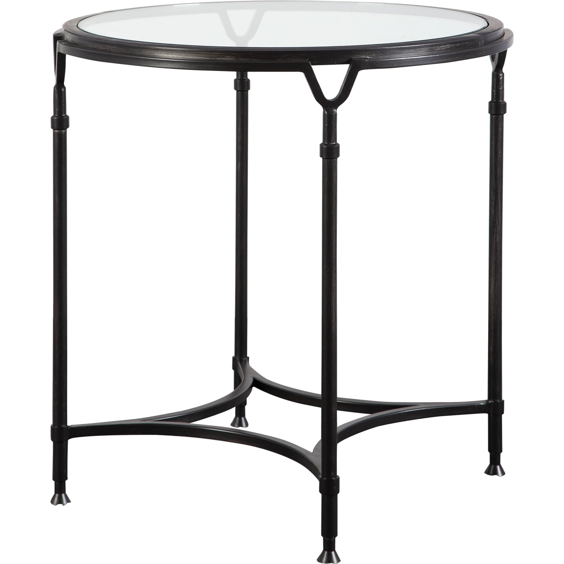 Samson Glass Side Table by Uttermost. Made from metal, glass in a cottage & farmhouse style.