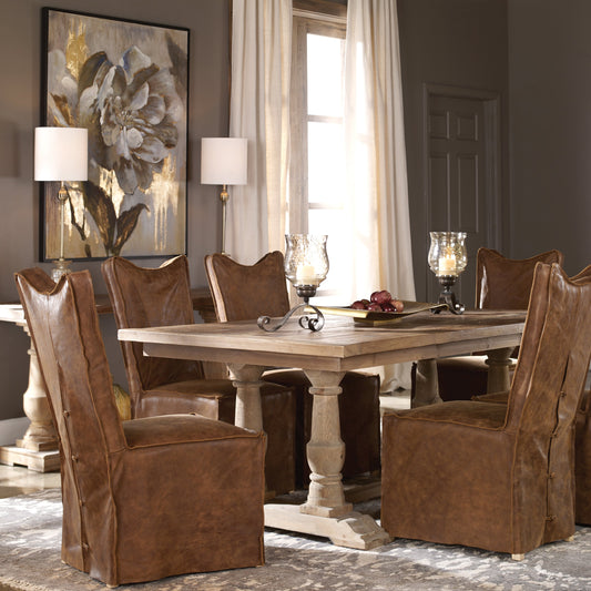 Stratford Dining Table by Uttermost. Made from solid wood in a cottage & farmhouse style.