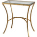 Alayna End Table by Uttermost in gold. Made from metal, tempered glass in a modern style.