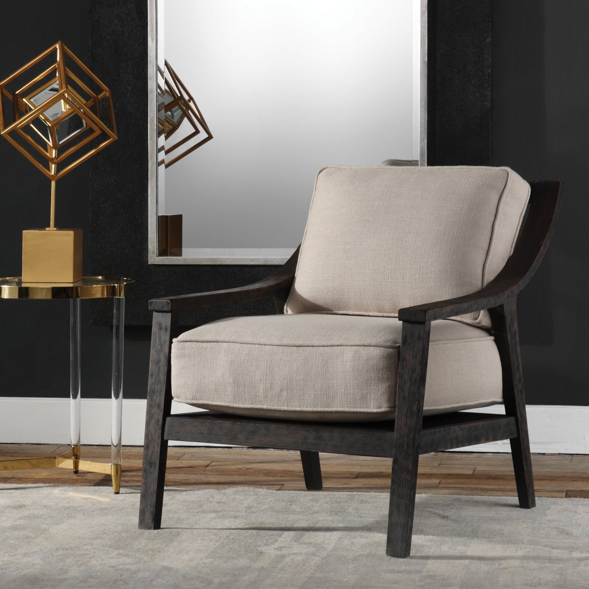 Lyle Accent Chair by Uttermost. Made from solid wood, plywood, fabric, foam in a modern style.