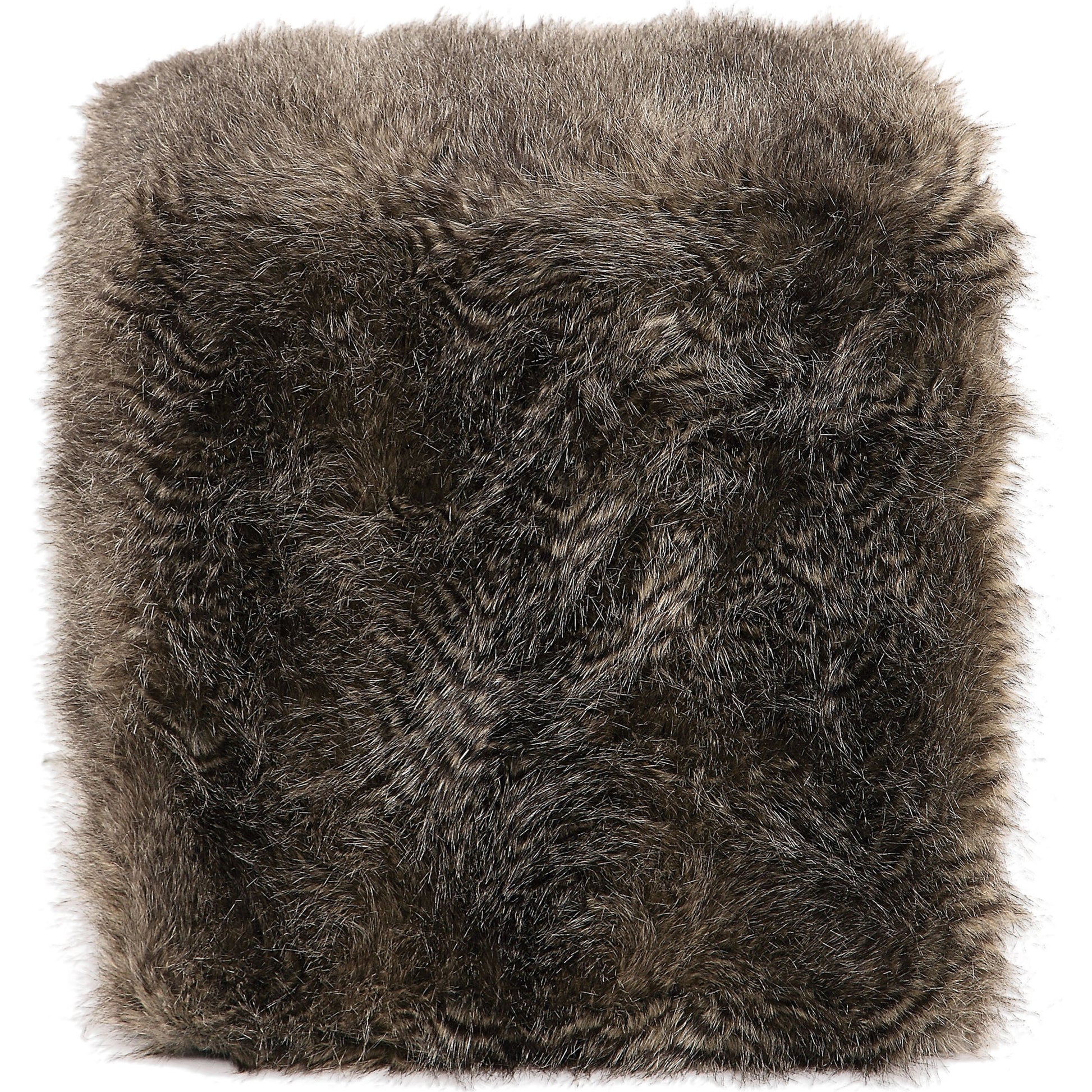 Jayna Fur Ottoman by Uttermost. Made from mdf, faux fur, foam in a modern style.