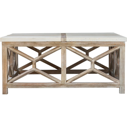 Catali Stone Coffee Table by Uttermost. Made from javawood with plywood carb phase 2, limestone in a transitional style.