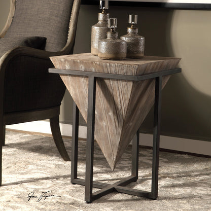 Bertrand Wood Accent Table by Uttermost. Made from iron, fir, mdf in a modern style.