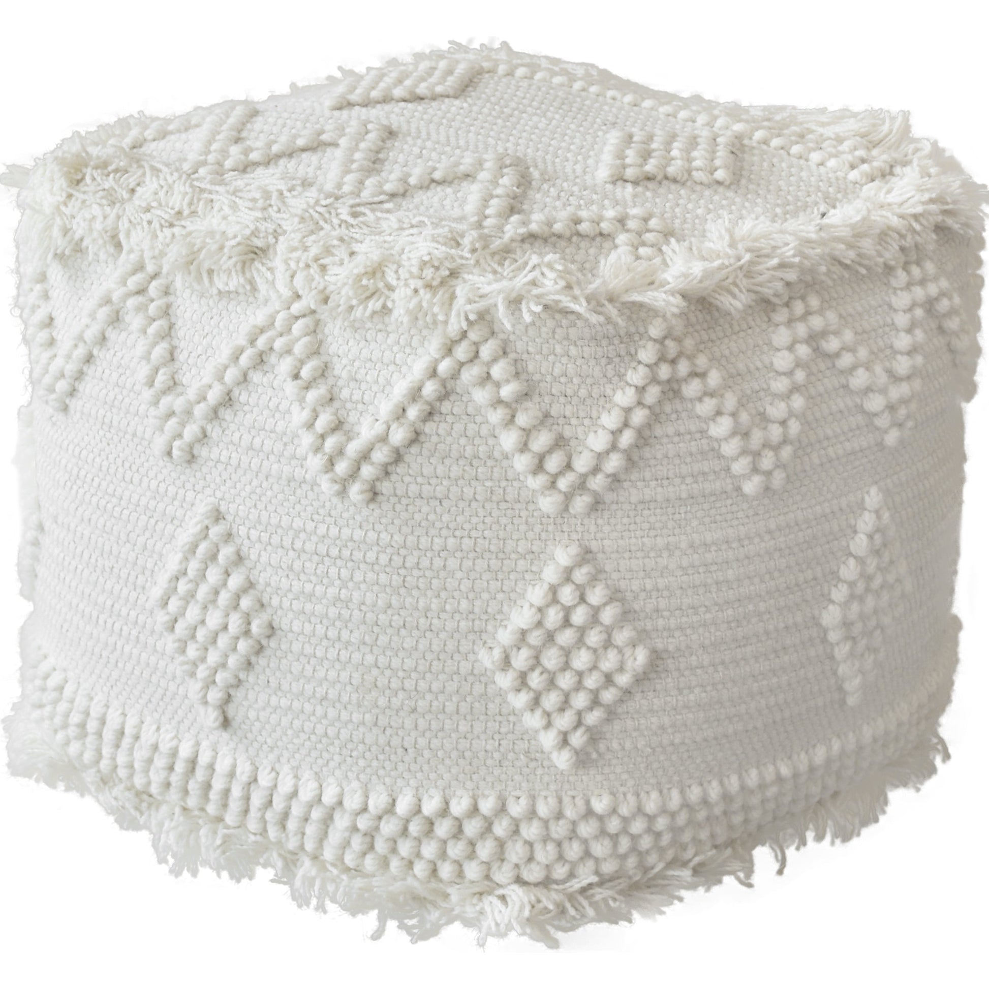 Uriah Ivory Pouf by Uttermost. Made from wool, cotton in a eclectic & global style.