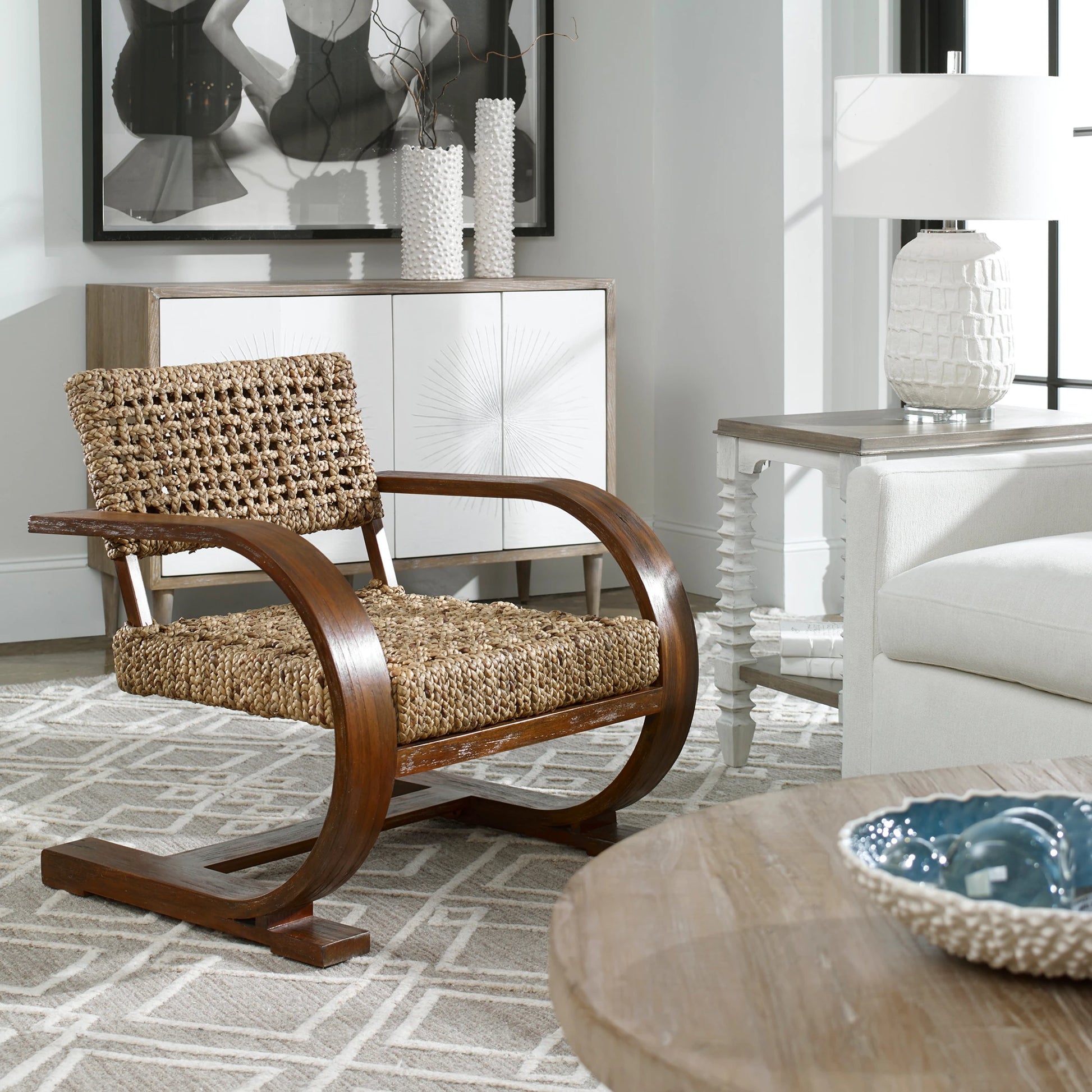 Rehema Accent Chair by Uttermost. Made from unique in a rustic style.