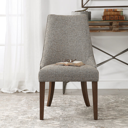 Daxton Earth Tone Armless Chair by Uttermost. Made from birch solid, plywood, fabric, foam in a transitional style.