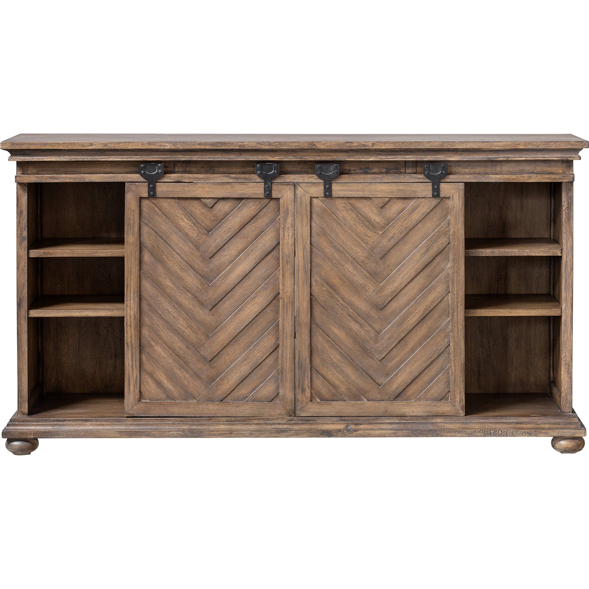 Primalia Barn Door Media Console by Uttermost. Made from mdf carb phase 2 with javawood, mdf in a rustic style.