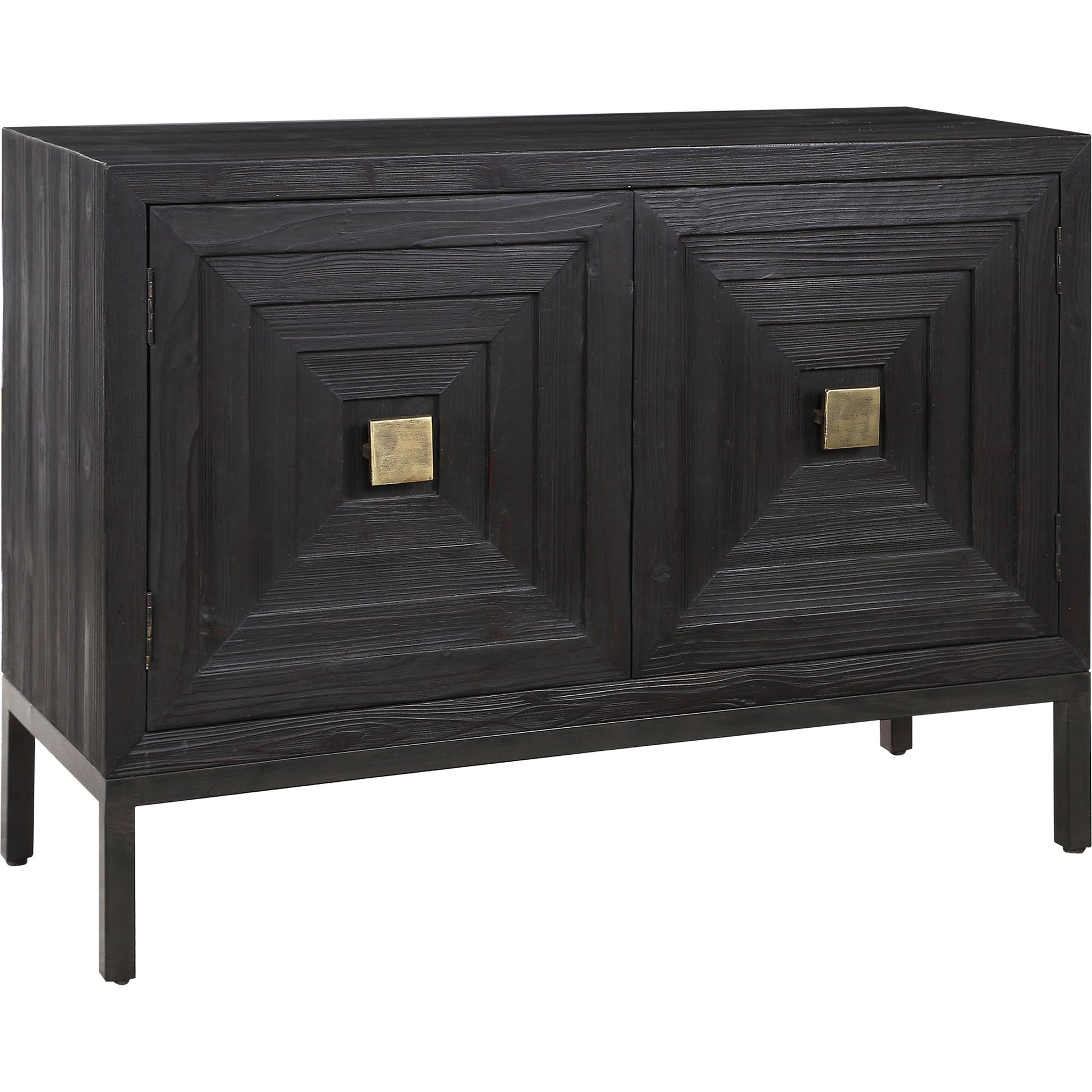 Aiken 2-Door Cabinet by Uttermost in walnut. Made from fir, iron, mdf in a transitional style.
