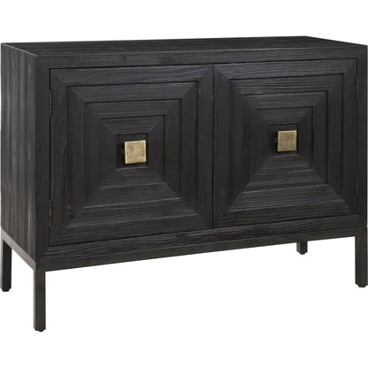 Aiken 2-Door Cabinet by Uttermost in walnut. Made from fir, iron, mdf in a transitional style.