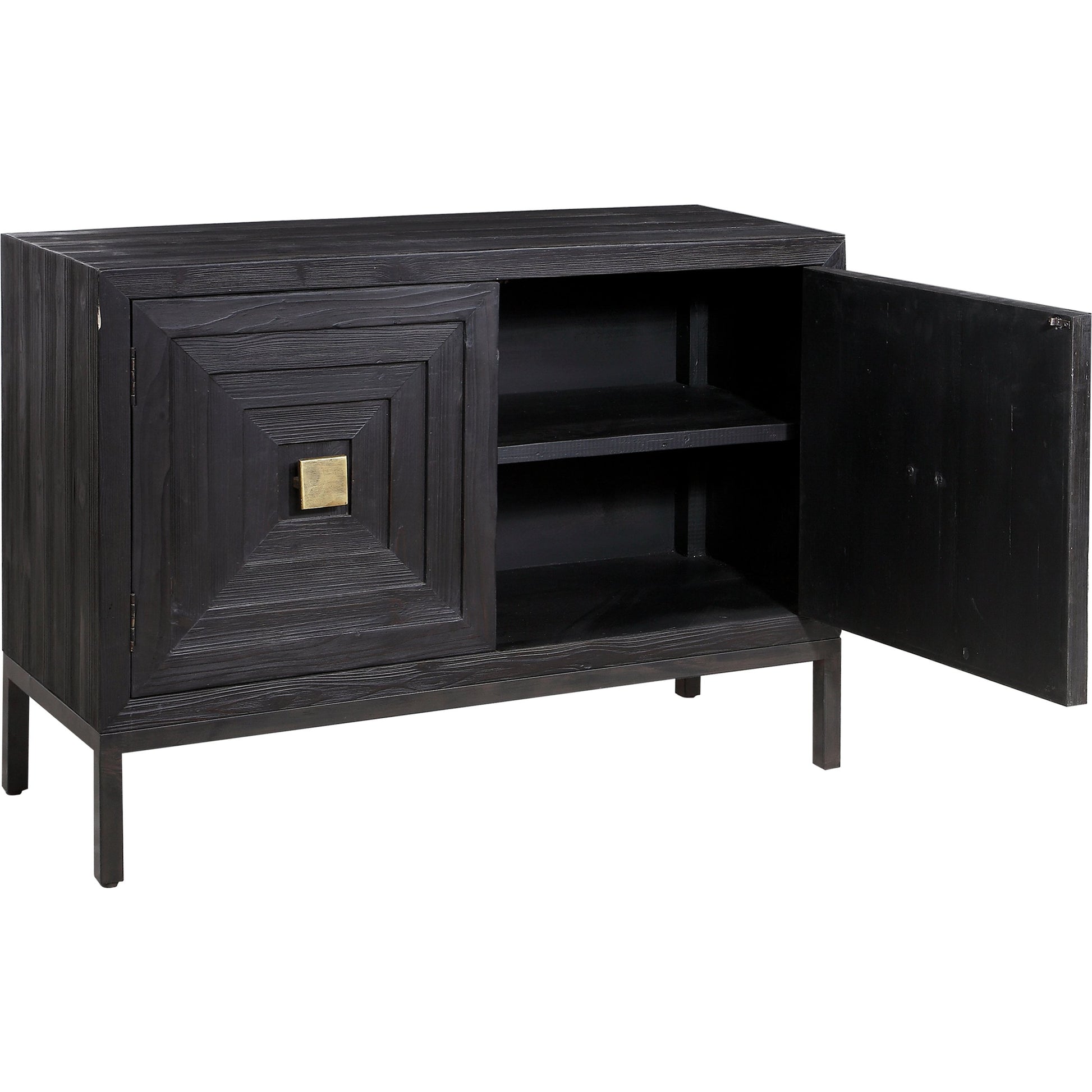 Aiken 2-Door Cabinet by Uttermost in walnut. Made from fir, iron, mdf in a transitional style.
