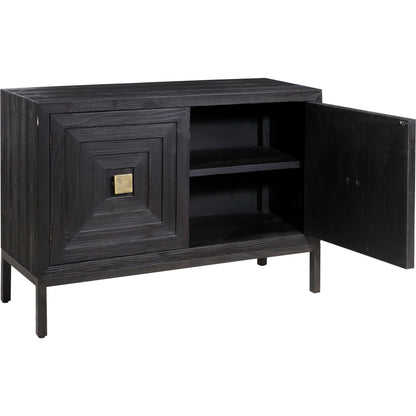 Aiken 2-Door Cabinet by Uttermost in walnut. Made from fir, iron, mdf in a transitional style.