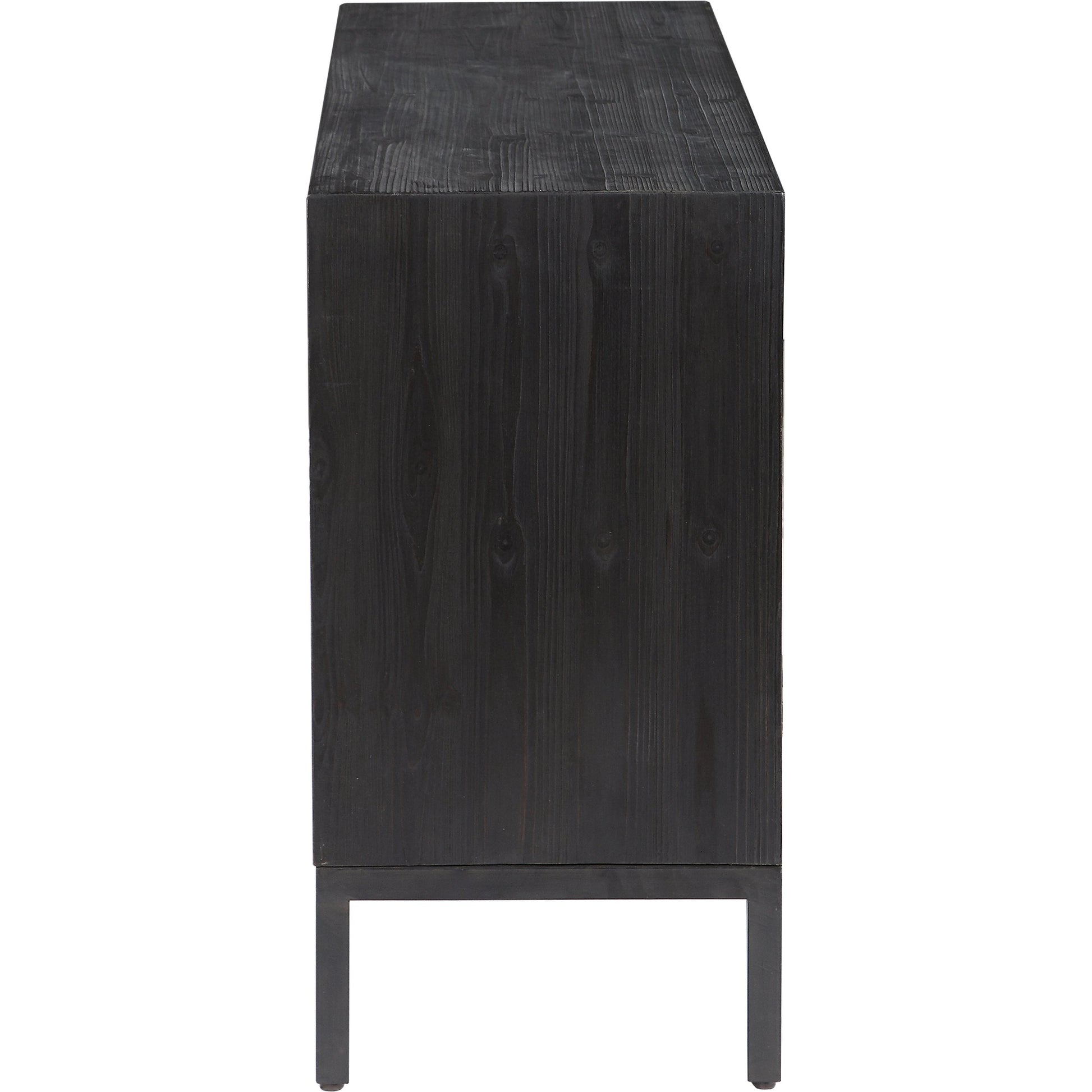Aiken 2-Door Cabinet by Uttermost in walnut. Made from fir, iron, mdf in a transitional style.