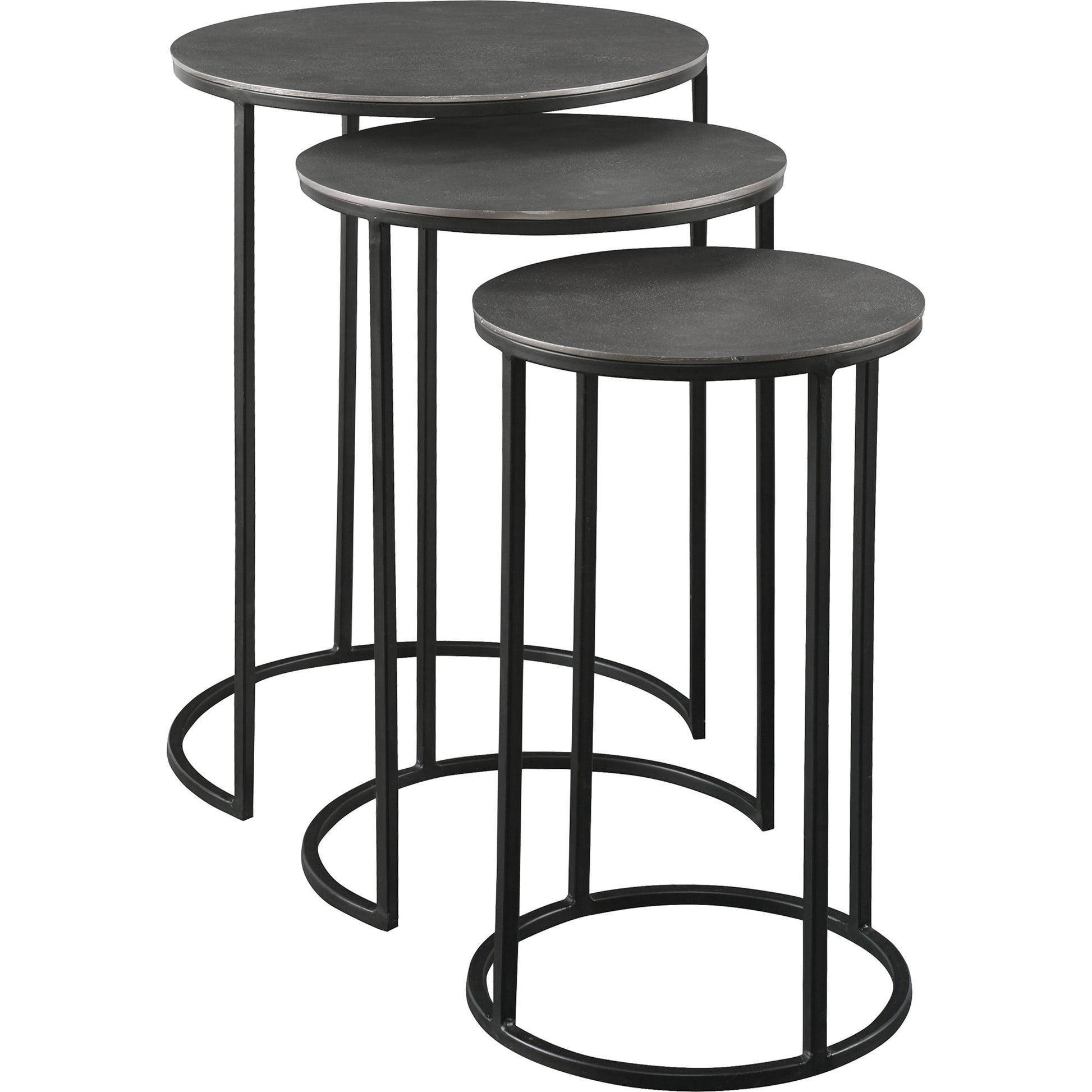Erik Metal Nesting Tables by Uttermost in metal. Made from iron, aluminum in a modern style.