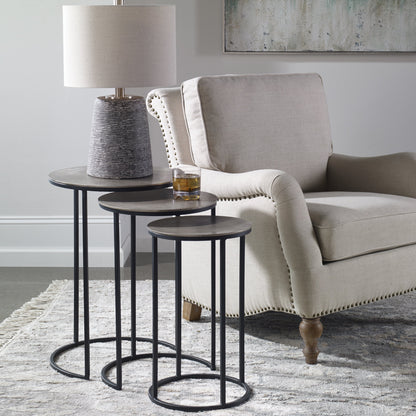 Erik Metal Nesting Tables by Uttermost in metal. Made from iron, aluminum in a modern style.