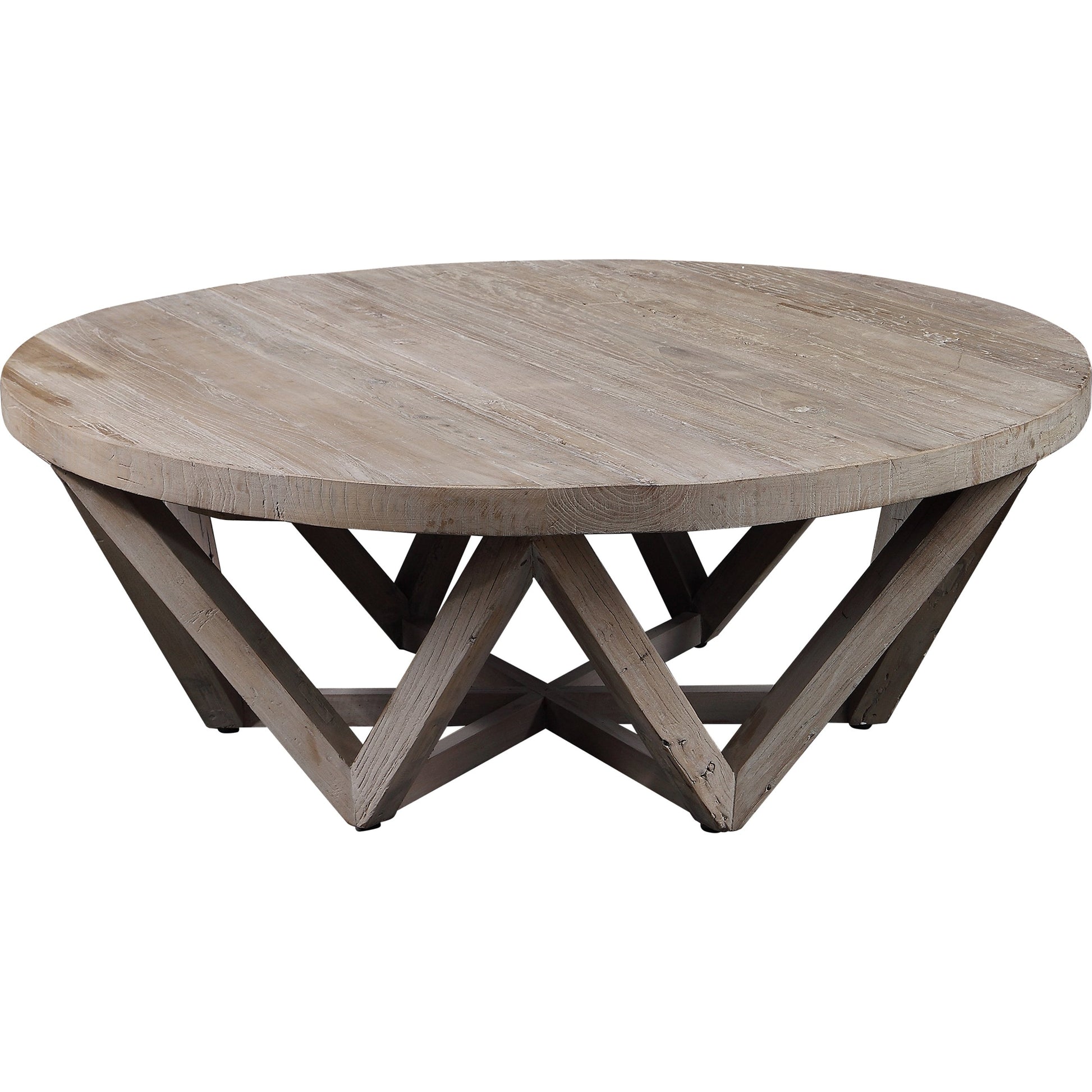 Kendry Reclaimed Wood Coffee Table by Uttermost. Made from old elm in a modern style.