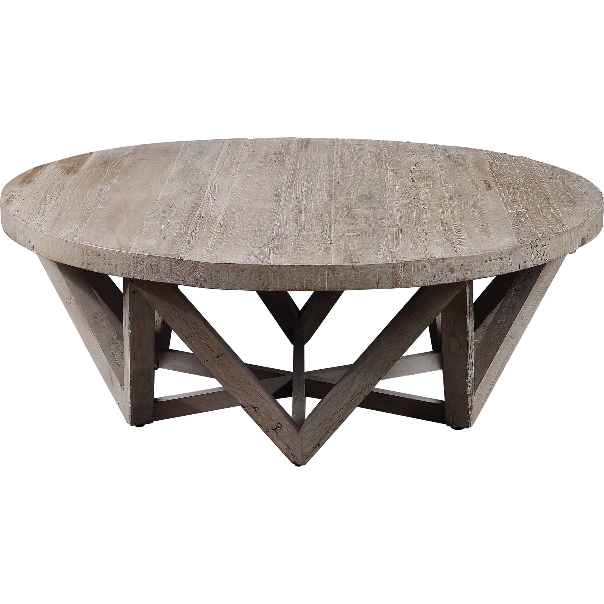 Kendry Reclaimed Wood Coffee Table by Uttermost. Made from old elm in a modern style.
