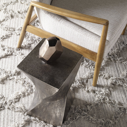 Euphrates Accent Table by Uttermost. Made from aluminum in a modern style.