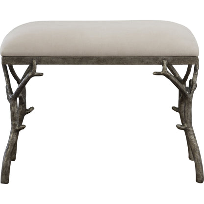 Lismore Fabric Bench by Uttermost. Made from iron, resin, linen, plywood in a rustic style.