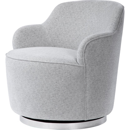 Hobart Casual Swivel Chair by Uttermost. Made from plywood, stainless steel, fabric, foam in a modern style.