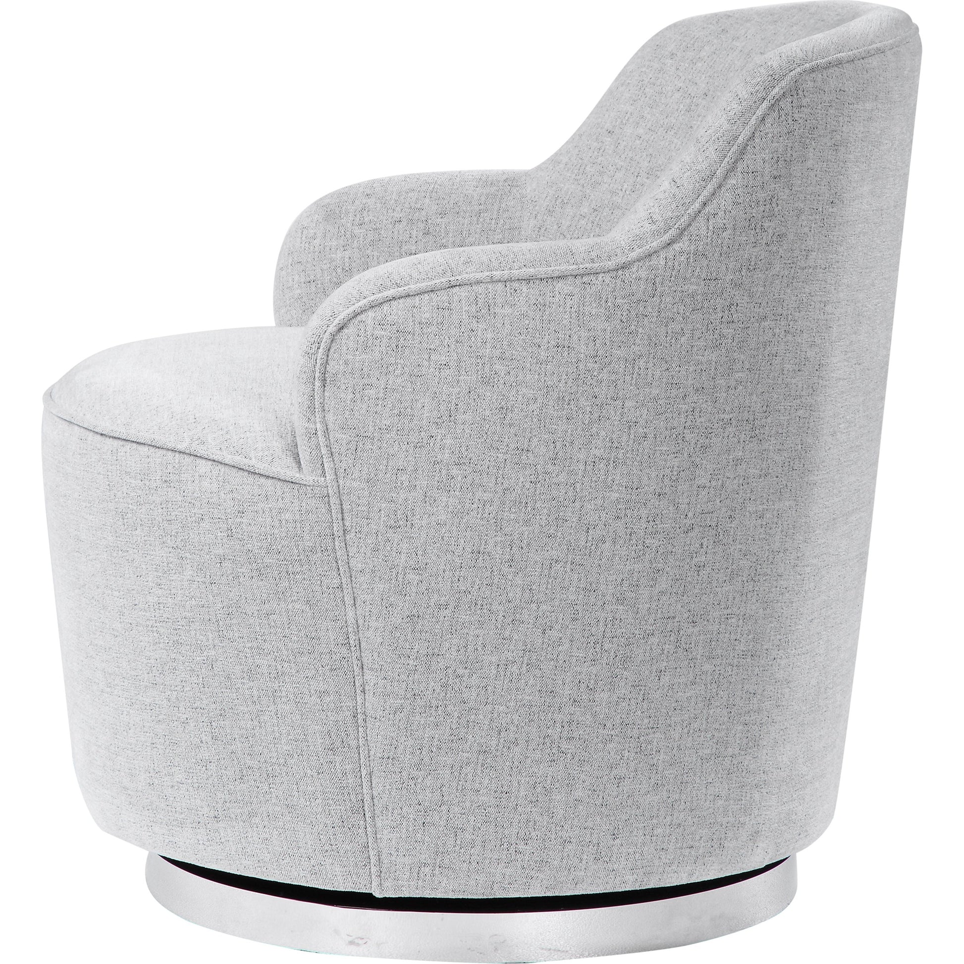 Hobart Casual Swivel Chair by Uttermost. Made from plywood, stainless steel, fabric, foam in a modern style.