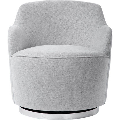 Hobart Casual Swivel Chair by Uttermost. Made from plywood, stainless steel, fabric, foam in a modern style.