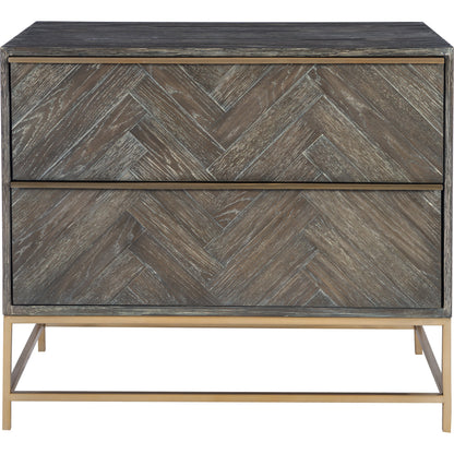 Armistead Drawer Chest by Uttermost in walnut. Made from oak veneer, steel, mdf in a modern style.