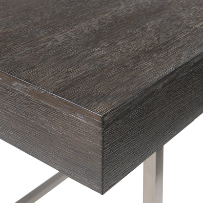 Claude Modern Oak Desk by Uttermost. Made from mdf, oak veneer, steel in a modern style.