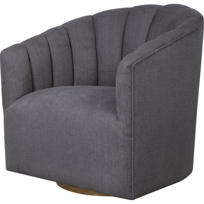 Cuthbert Modern Swivel Chair by Uttermost. Made from stainless steel, plywood, hardwood, foam, fabric in a transitional style.
