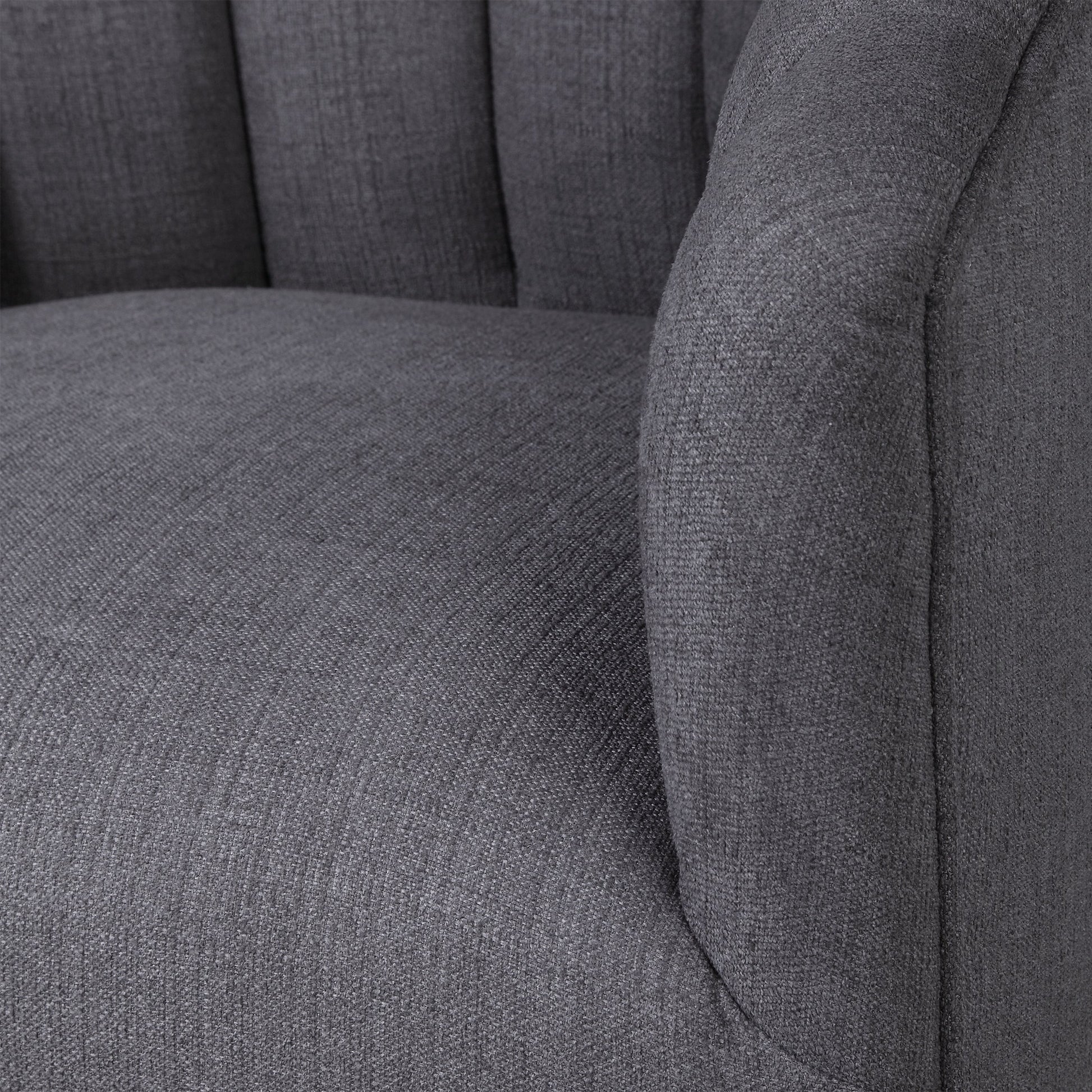 Cuthbert Modern Swivel Chair by Uttermost. Made from stainless steel, plywood, hardwood, foam, fabric in a transitional style.