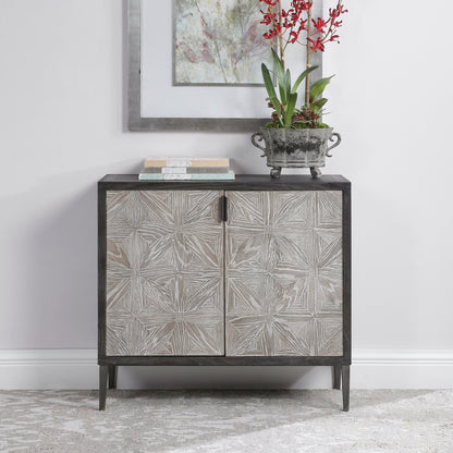 Laurentia Accent Cabinet by Uttermost. Made from elm, elm (venner), oak (venner), iron, plywood in a modern style.