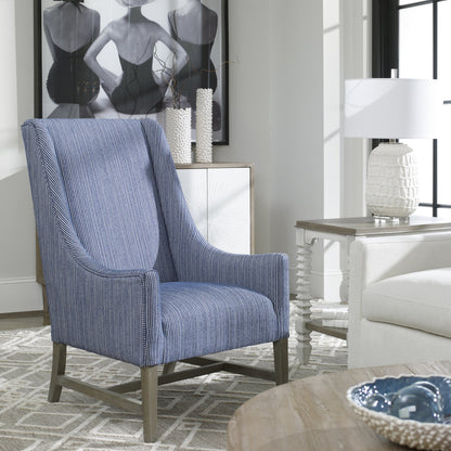Galiot Wingback Accent Chair by Uttermost. Made from rubber wood, eucalyptus, fabric, foam, plywood in a modern style.