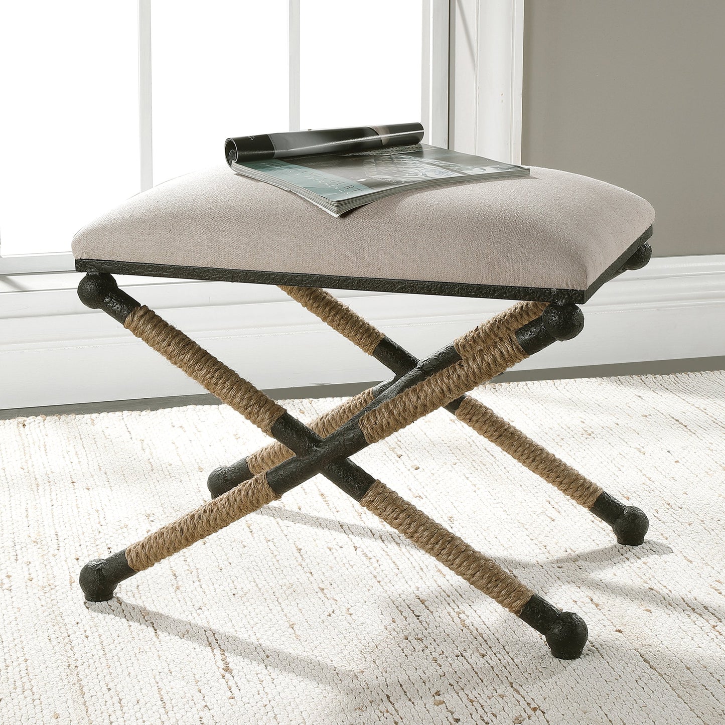 008 SR-824175 | Additional Silo | Firth Small Bench by Uttermost. Made from unique in a coastal style.