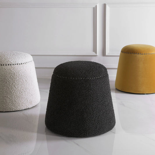 Gumdrop Ottoman by Uttermost in nickel. Made from unique in a transitional style.