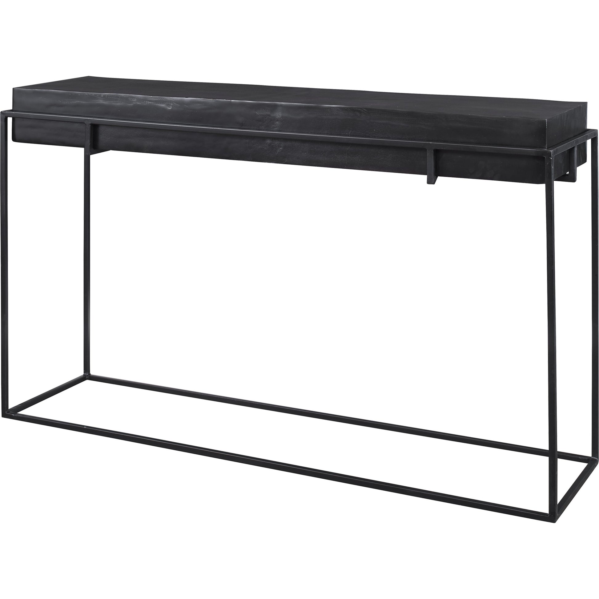 Telone Console Table by Uttermost in black. Made from iron, aluminum in a modern style.