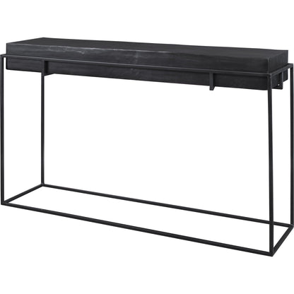 Telone Console Table by Uttermost in black. Made from iron, aluminum in a modern style.