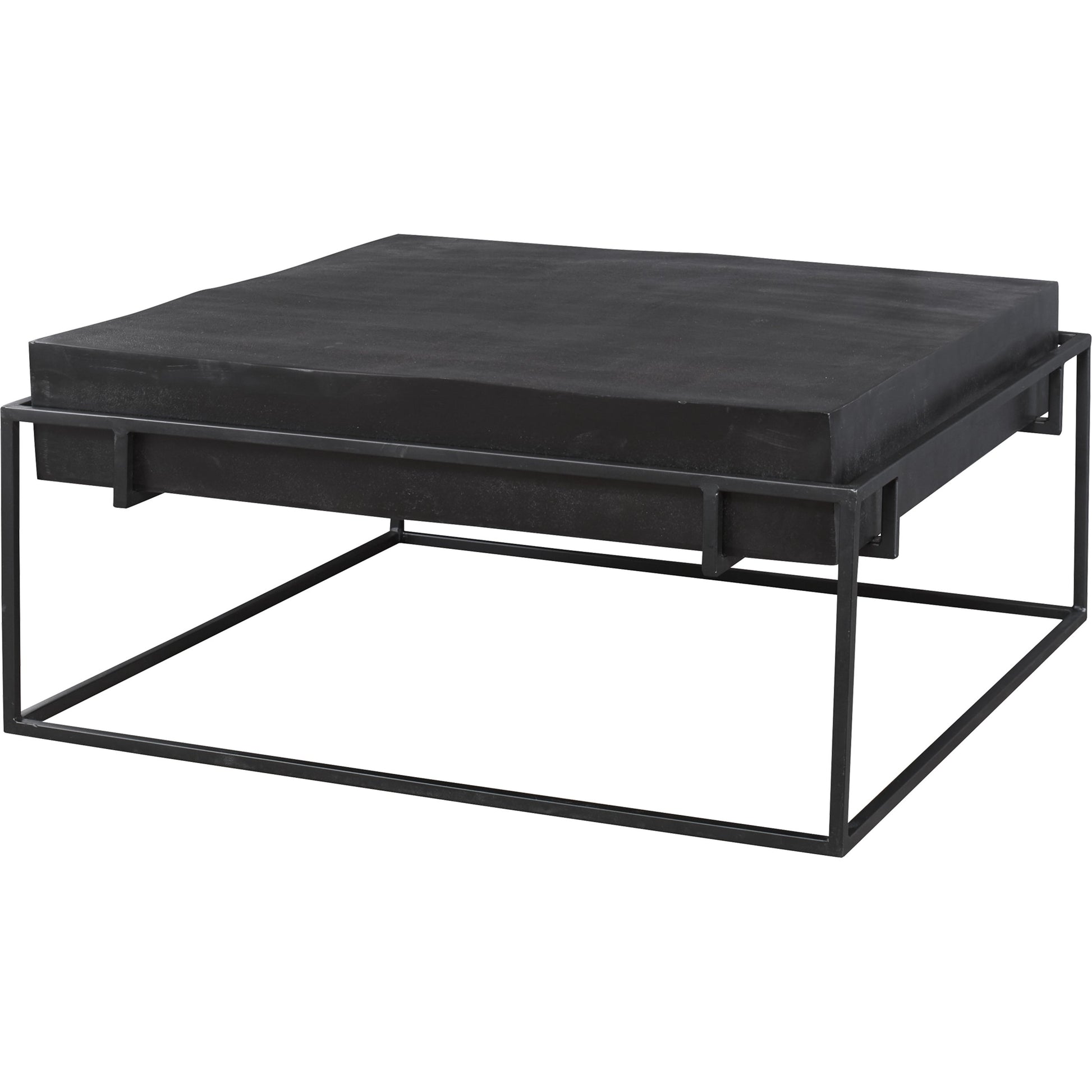 Telone Coffee Table by Uttermost in black. Made from iron, aluminum in a modern style.