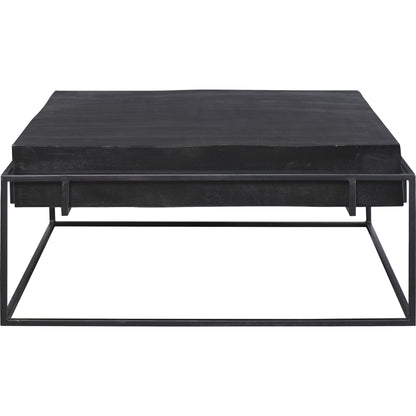 Telone Coffee Table by Uttermost in black. Made from iron, aluminum in a modern style.