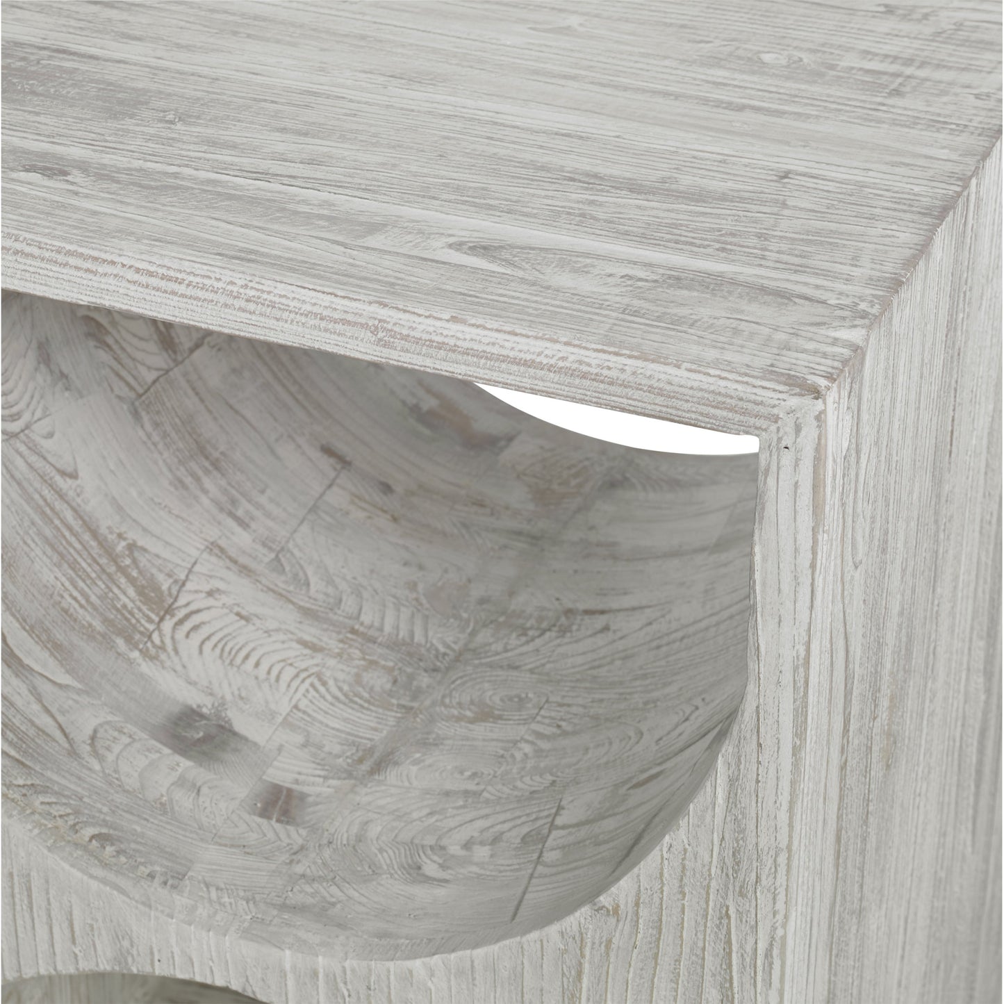 002 SI-1750264 | Closeup | Hans Side Table by Uttermost in ivory. Made from fir wood, plywood in a eclectic & global style.