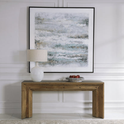 Vail Console Table by Uttermost in natural, gray. Made from reclaimed elm, plywood, concrete in a eclectic & global style.